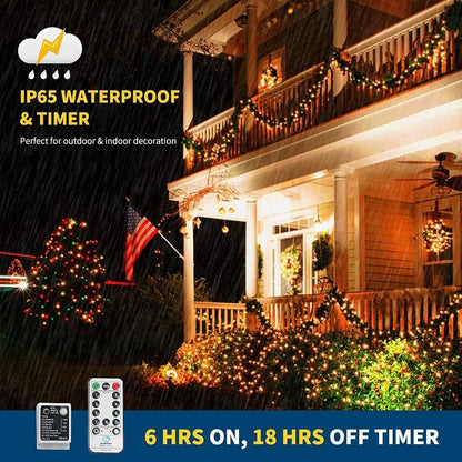 Haili 108FT Color Changing Christmas Lights, 300 LED Christmas Lights Outdoor, UL Certified 9 Lighting Modes for House Christmas Decoration, Christmas Tree Lights with Timer Remote