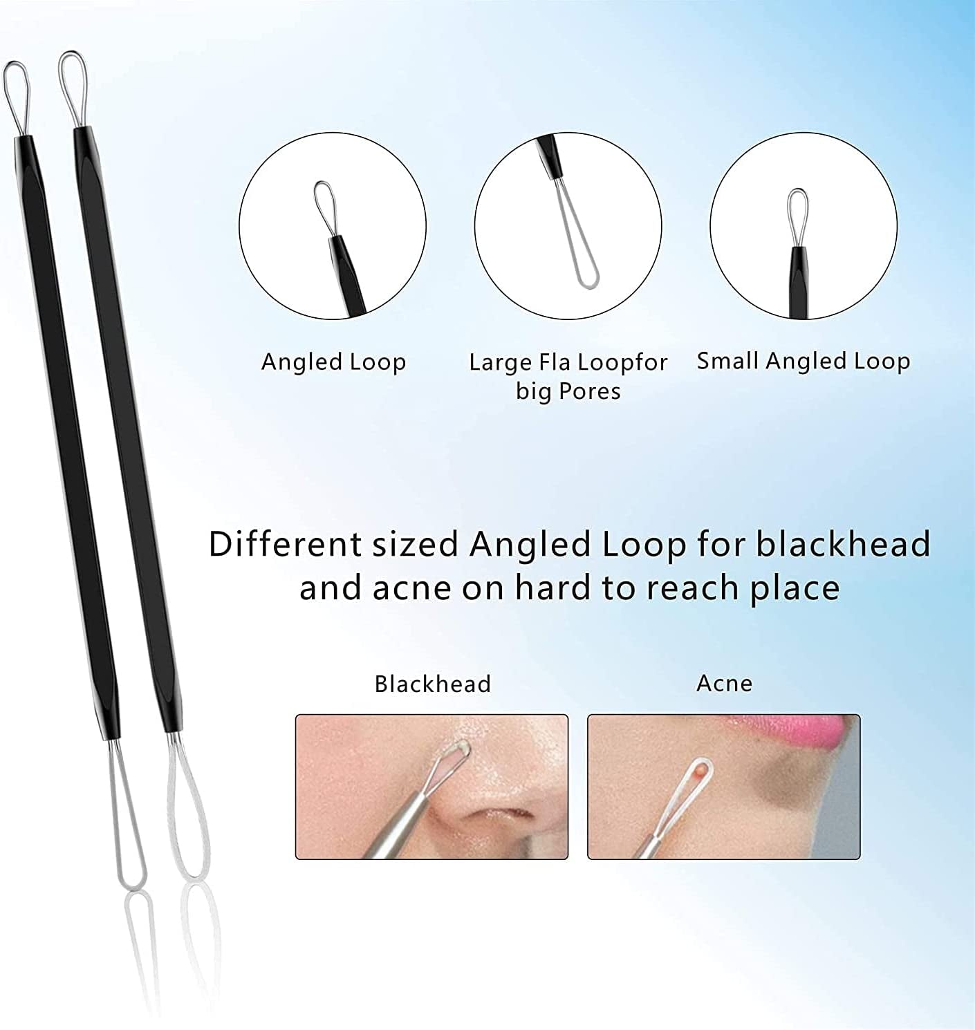 Pimple Popper Tool Kit 11 Pcs,  Blackhead Remover Pimple Extractor Tools with Metal Case for Quick and Easy Removal of Blackheads,Pimples,Whiteheads,Zit Popper,Forehead,Facial and Nose (Black)