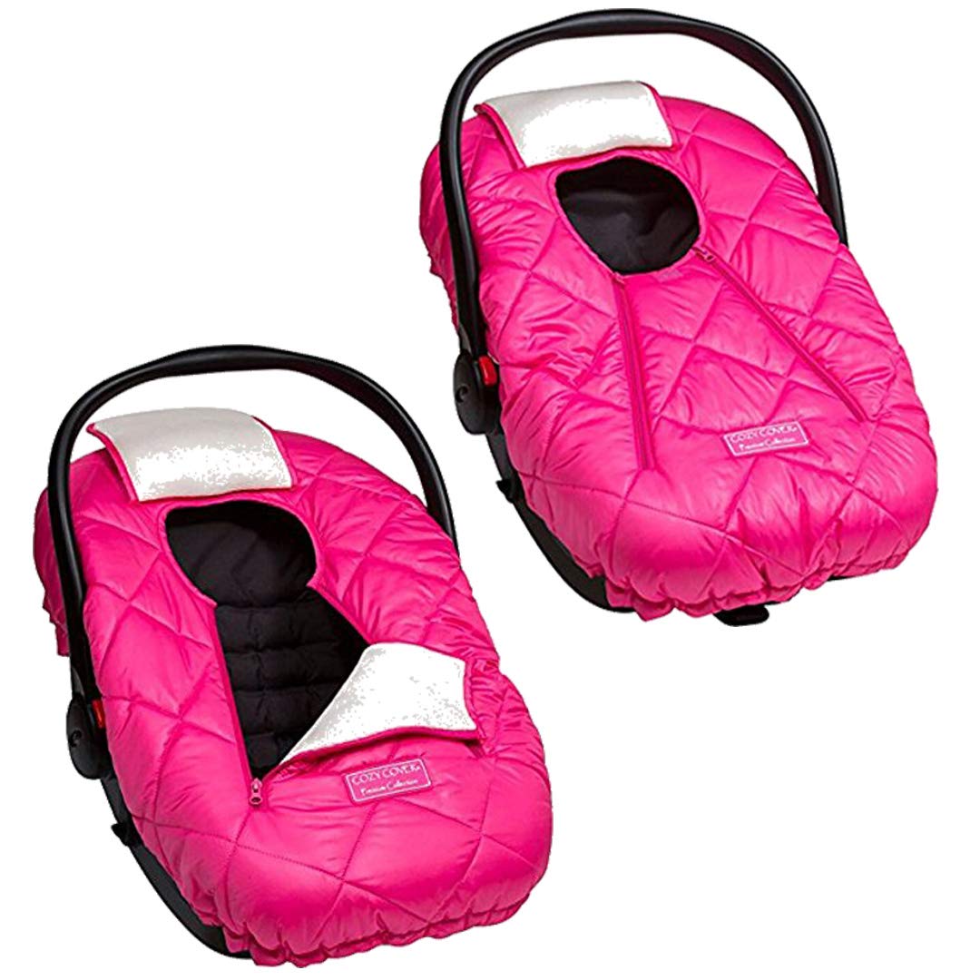 Premium Infant Car Seat Cover (Pink) with Polar Fleece - the Industry Leading Infant Carrier Cover Trusted by over 6 Million Moms for Keeping Your Baby Warm