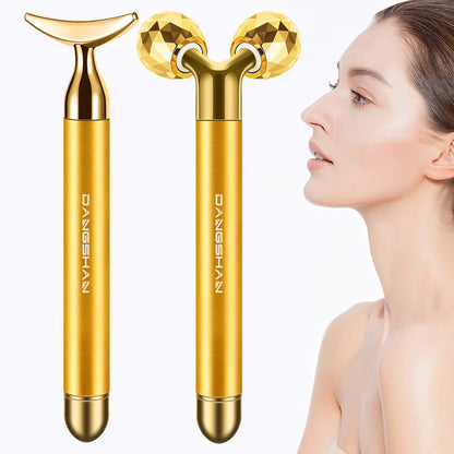 Golden Vibration Facial Massage Roller