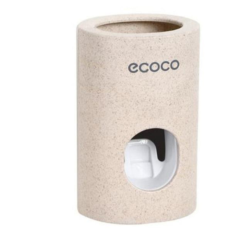ECOCO Automatic Toothpaste Dispenser Wall Mount Bathroom Bathroom Accessories Waterproof Toothpaste Squeezer Toothbrush Holder