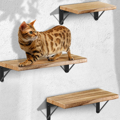 Floating Shelves for Wall, Rustic Wood Wall Shelves Decor Set of 3 for Bedroom, Bathroom, Living Room, Kitchen, Office, Laundry Room, Original Wood (Rustic)